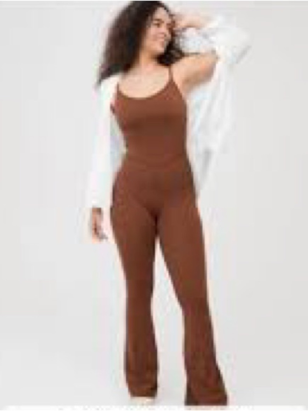 NWT Aerie Real Me Flare Jumpsuit - Brown